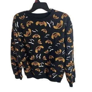 Disney Stitch Halloween Sweatshirt NEW Small Pumpkin Bats Jack O Lantern Lilo